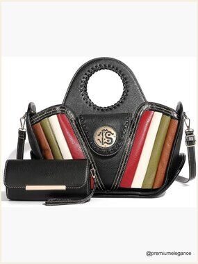 Large Capacity Faux Leather Crossbody Bag Set with Wallet